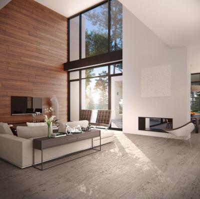 Nagy belmagasság - nappali ötlet, modern stílusban