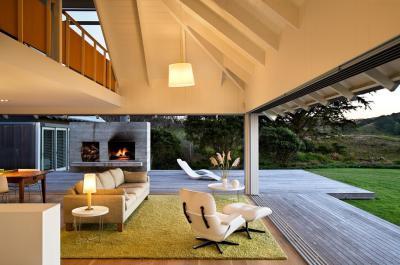 Terasz és nappali egybenyitva - nappali ötlet, modern stílusban