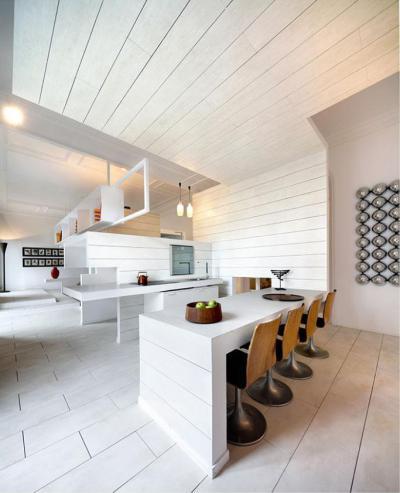 Fehér konyhabútor - konyha / étkező ötlet, modern stílusban