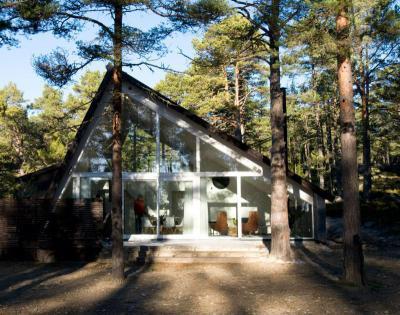 Modern erdei ház - homlokzat ötlet, modern stílusban