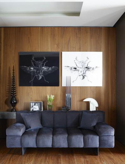 Faburkolat a nappaliban - nappali ötlet, modern stílusban