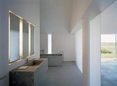 Betonmosdó és beton fürdőkád - fürdő / WC ötlet, minimál stílusban