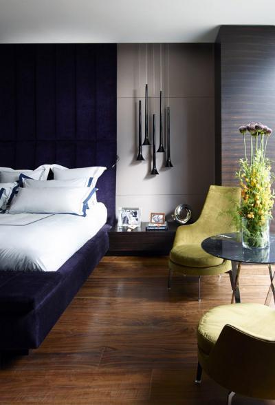 Indigókék hálószoba - háló ötlet, modern stílusban