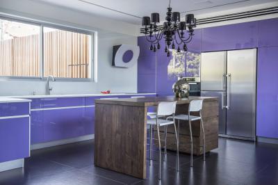 Orgonalila konyhabútor - konyha / étkező ötlet, modern stílusban