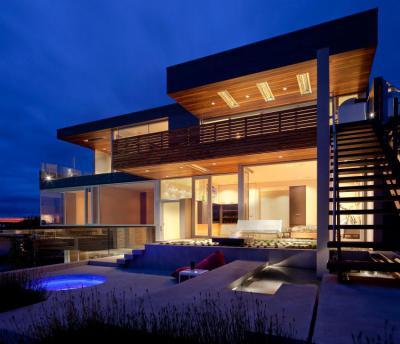 Jacuzzi a teraszon - homlokzat ötlet, modern stílusban