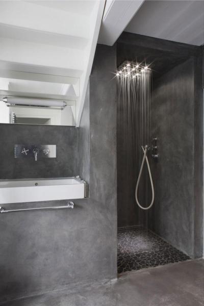 Minimál fürdő látszóbetonnal - fürdő / WC ötlet, modern stílusban