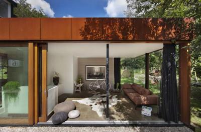 Üvegfalú lakrész - erkély / terasz ötlet, modern stílusban