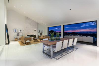 Panorámás nappali - nappali ötlet, modern stílusban