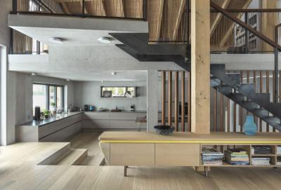 Lépcső alatti konyha - belső továbbiak ötlet, modern stílusban