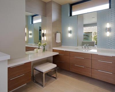 Visszafogott színű fürdő - fürdő / WC ötlet, modern stílusban