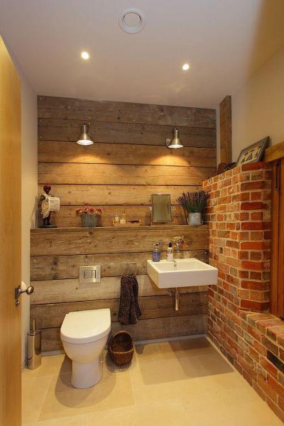 Rusztikus felületek - fürdő / WC ötlet, modern stílusban