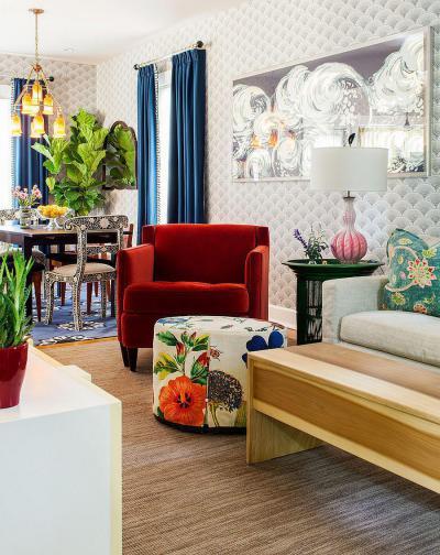 Modern és bohém egyszerre - nappali ötlet, modern stílusban