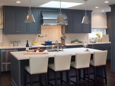 Szürke, konyhszigetes konyha - konyha / étkező ötlet, modern stílusban