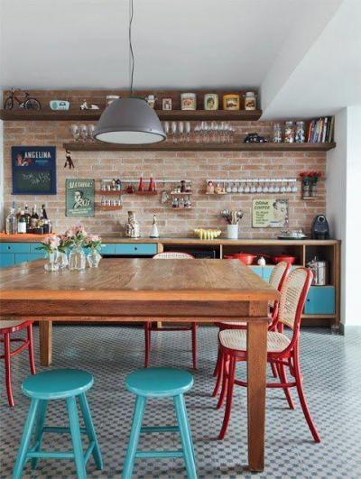 Kék és piros - konyha / étkező ötlet