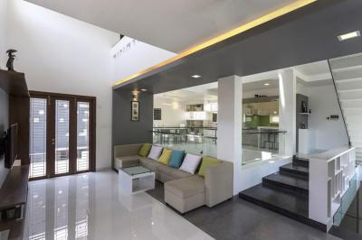 Szürke fehér nappali - nappali ötlet, modern stílusban