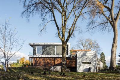 Modern lakóház - homlokzat ötlet, modern stílusban