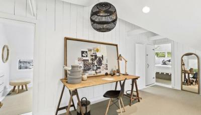 Fehér dolgozószoba - dolgozószoba ötlet, rusztikus stílusban