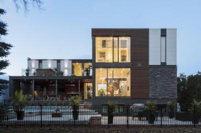 Modern lakóház - homlokzat ötlet, modern stílusban