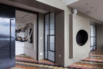 Színes padló - belső továbbiak ötlet, modern stílusban