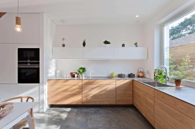 L alakú konyha - konyha / étkező ötlet, modern stílusban