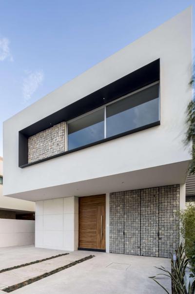 Modern lakóház - homlokzat ötlet, modern stílusban