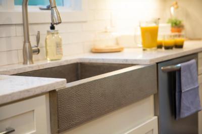 Szürke mosogató - konyha / étkező ötlet, modern stílusban