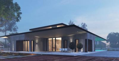 Modern lakóház - homlokzat ötlet, modern stílusban