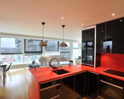 Piros és fekete konyha II - konyha / étkező ötlet, modern stílusban