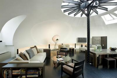 Loftlakás - nappali ötlet, modern stílusban