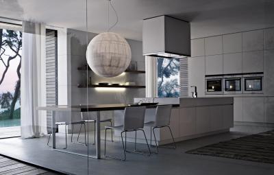 Fehér konyhabútor - konyha / étkező ötlet, modern stílusban