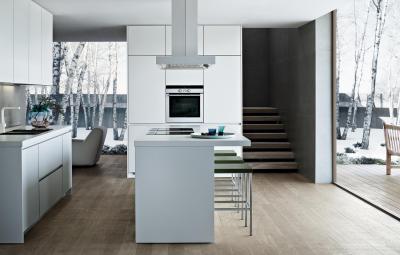 Fehér konyhabútor - konyha / étkező ötlet, modern stílusban