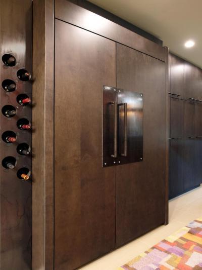 Rejtett hűtő - konyha / étkező ötlet, minimál stílusban