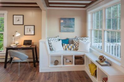 Dolgozóállomás a nappaliban - nappali ötlet, modern stílusban