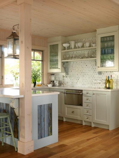 U alakú konyha - konyha / étkező ötlet, rusztikus stílusban