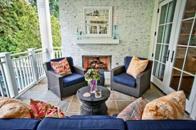 Kandallós terasz - erkély / terasz ötlet, klasszikus stílusban