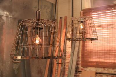 Drótkosár lámpa - belső továbbiak ötlet, rusztikus stílusban