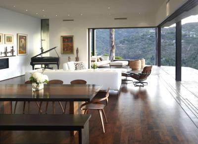 Teraszra nyitott nappali - nappali ötlet, modern stílusban