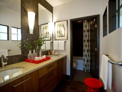 Dupla mosdós fürdő - fürdő / WC ötlet, modern stílusban