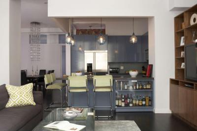 Nappali konyhával - nappali ötlet, modern stílusban