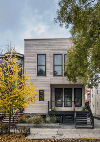 Szürke homlokzat - homlokzat ötlet, modern stílusban