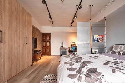 Hálószoba térelválasztóval - háló ötlet, modern stílusban