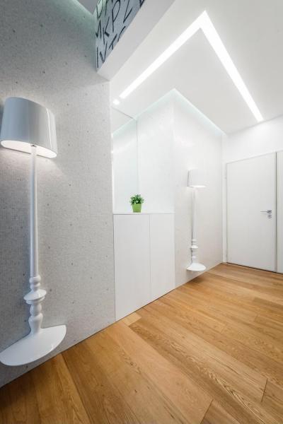 Látványos világítás - előszoba ötlet, modern stílusban