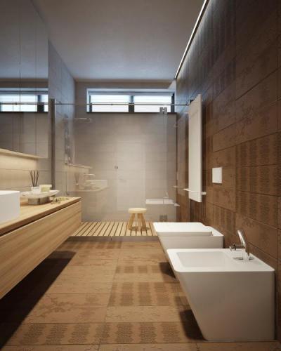 Barna hangulatban - fürdő / WC ötlet, modern stílusban