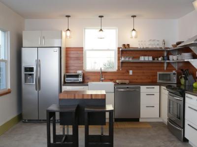 A fa melegsége - konyha / étkező ötlet, modern stílusban