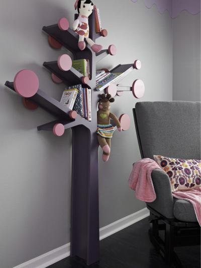 Könyv-fa - gyerekszoba ötlet, modern stílusban