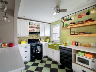 Zöld-fehér konyha - konyha / étkező ötlet