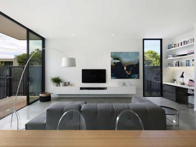 Dolgozósarok a nappaliban - nappali ötlet, modern stílusban