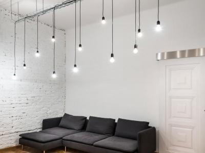 Loftos hangulat - nappali ötlet, modern stílusban