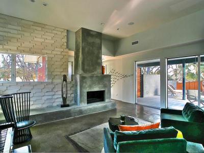 Polírozott beton - nappali ötlet, modern stílusban