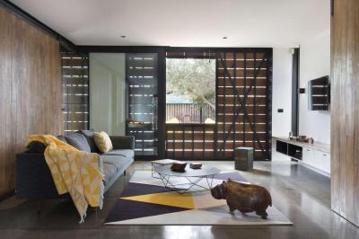 Nappali árnyékolóval - nappali ötlet, modern stílusban